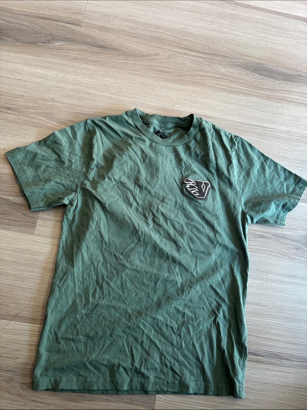 Vans Olive Green Short-Sleeve Tee with Small Chest Patch